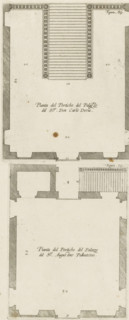 Porfilo della scala del Palazzo. B., Alsato della loggia del Palazzo. B, Elevation of the stairwell