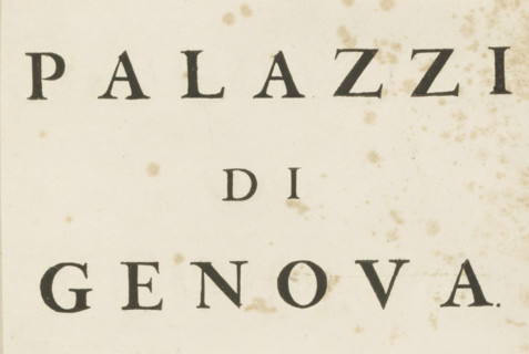 Palazzi di Genova, album page, title page, text sheet, Title page of the second volume with