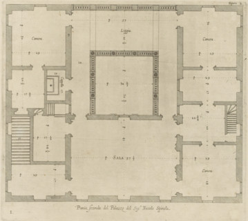 Pianta seconda del Palazzo del sigr. Niccolo Spinola, Plan of the first floor of the Palazzo Doria