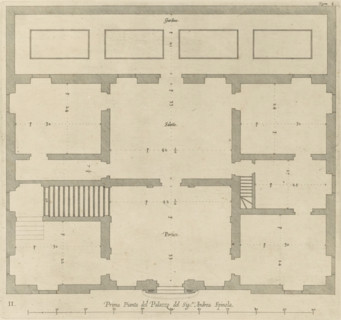 Floor plan of the ground floor of the Palazzo Gambaro in Genoa, Prima pianta del Palazzo del sigr.