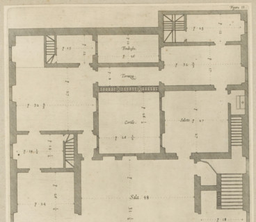 Plan of the first floor of the Palazzo Nicolò Spinola di Luccoli in Genoa, Pianta seconda del