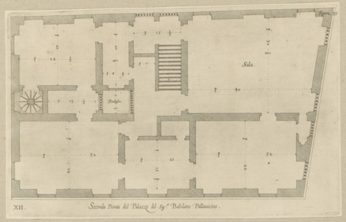 Second floor plan of the Palazzo of Sir Babilano Pallavicino, Floor plan of the first floor of the