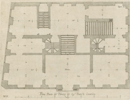 Plan of the ground floor of the Palazzo Gio Battista Centurione in Genoa, Prima pianta del Palazzo