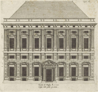 Elevation of the facade of the Palazzo Carrega-Cataldi in Genoa, Facciata del Palazzo. A. ò vero