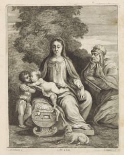 Mary with the Christ Child, the young John the Baptist and St. Elizabeth, print, album page, The