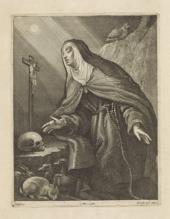St. Juliana of Falconieri in ecstasy, print, album page, St. Juliana of Falconieri in ecstasy
