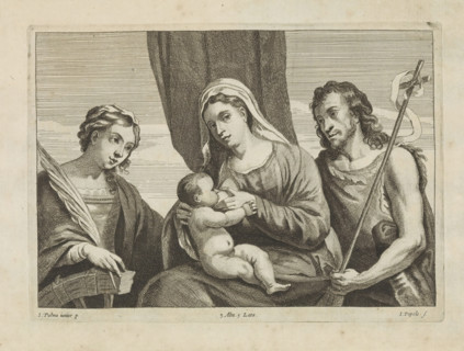 Mary with the Christ Child, St. Catherine of Alexandria and St. John the Baptist, print, album