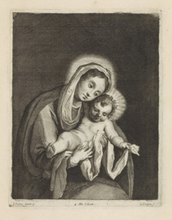 Mary with the Christ Child, print, album page, This print is part of an album., printmaker: Jan van