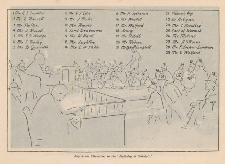 Book auction at Sotheby's in London, Book sale at Sotheby's auction rooms, print, book