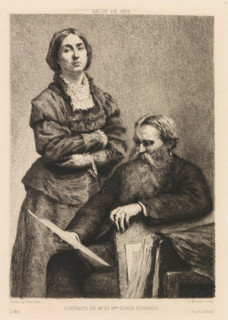 Portraits de Mr et Mme Edwin Edwards, Portrait of artist Edwin Edwards with his wife, illustration,