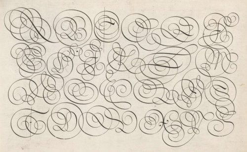 Writing example: the alphabet in four lines of capitals, Spieghel der schrijfkonste, Thrésor