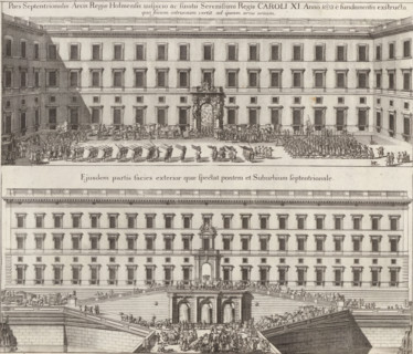 Pars Septentrionalis Arcis Regiæ Holmensis, North wing of Tre Kronor Castle, Suecia Antiqua et