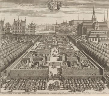 View of the Kungsträdgården in Stockholm, from the north, Prospectus amoenissimi Horti Regii qui