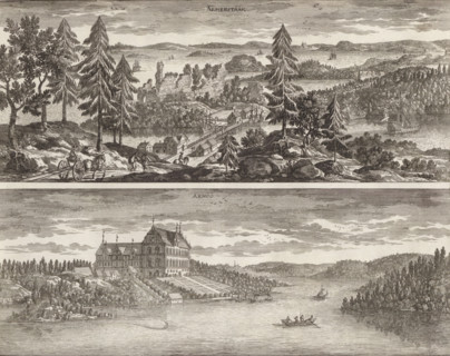 Almarestääk, Arnöö, View of the ruins of Almarestäkets Castle and the bishop's house Arnö, Suecia