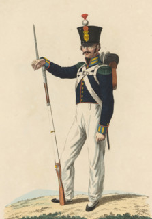 Flanker, Troops in the East Indies, print, A flanker of the Dutch troops in the East Indies. Plate