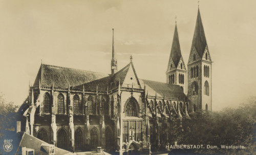 View of Halberstadt Cathedral, Halberstadt. Dom, Westseite, Bilder aus der Kunst aller