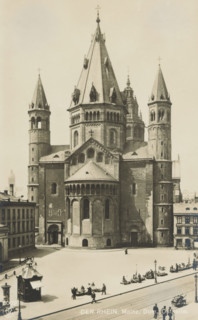 View of Mainz Cathedral, Der Rhein. Mainz, Dom, Ostseite, Bilder aus der Kunst aller