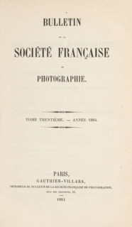 Bulletin de la Société française de photographie. Tome trentième - année 1884, book, number: '30',