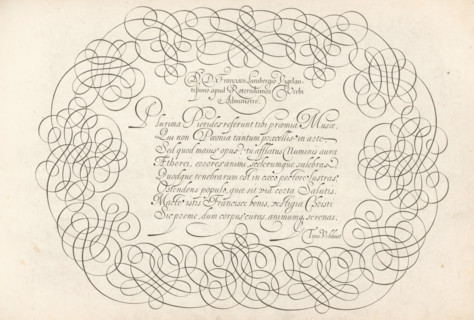 Writing example: DD Francisco Lansbergio, Thrésor litéraire, Spieghel der rijkonste, print, album