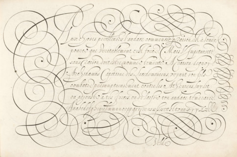 Writing sample: Lux choses perilleuses, Thrésor litéraire, Spieghel der schrijfkonste, print, album