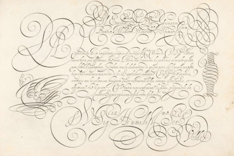Writing example: Al eccellen. S. dott. Giovanni Bontio, Thrésor litéraire, Spieghel der