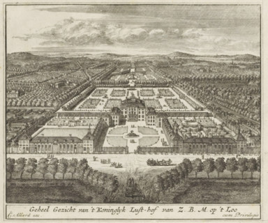 Entire View of the Royal Pleasure Garden of H.M.M. at 't Loo, View of Het Loo Palace from a