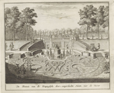 Fountain and parterre with the letters W and M intertwined, The Fountain of the Royal Intertwined