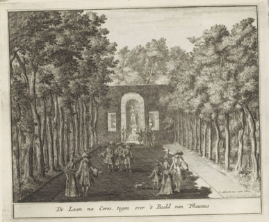 Avenue and statue of Ceres in the gardens of Het Loo Palace, The Avenue to Ceres, opposite the
