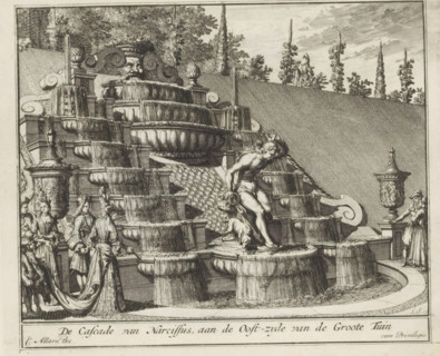 Narcissus cascade in the garden of Het Loo Palace, The Cascade of Narcissus, on the east side of