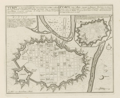 Map of Turin, Turin, an archiepiscopal city with an academy in Italy, Les Principales Forteresses &
