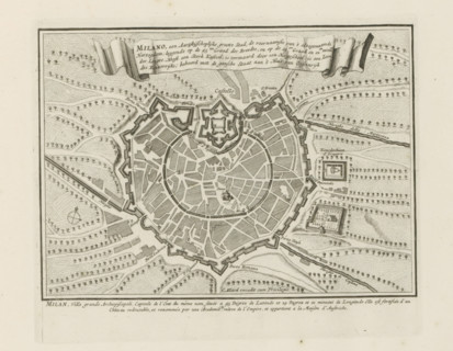 Milano, een archiepiscopal great city, Map of Milan, Les Principales Forteresses & Villes Fortes,