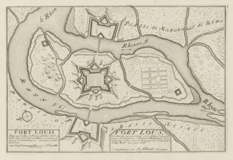 Plan of Fort Louis, Fort Lous, a fortress on an island in the Rhine, Les Principales Forteresses &