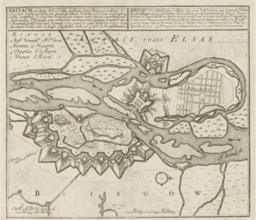 Brisach, a German city in Alsace, recaptured by the French in 1703, Map of Breisach, Les
