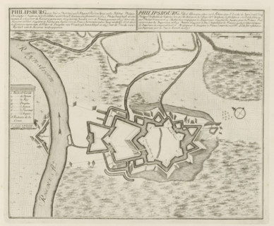 Map of Philippsburg, Philipsburg, a city in Germany on the Rhine in the diocese of Speir, Les