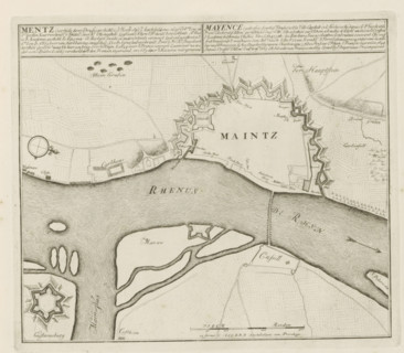 Map of Mainz, Mentz, is the capital of the archbishoprics, The Principal Fortifications &