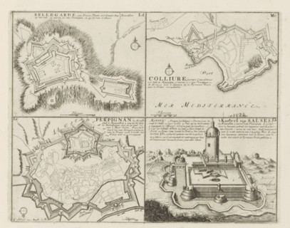 Cities and a castle in the county of Roussillon, Belle-Garde, Colliure, Perpignan, the Castle of