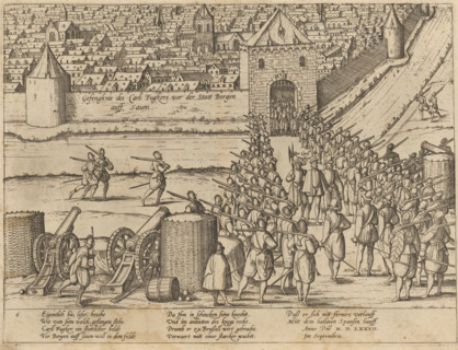 Carl Fugger and Fronsberger captured before Bergen op Zoom, 1577, Gefengknis des Carls Fugkers vor