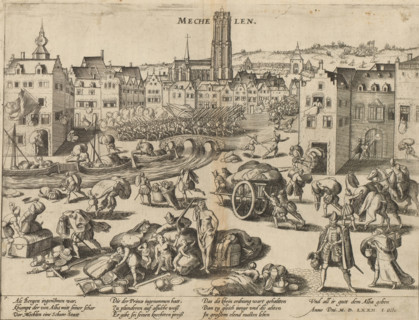 Sack of Mechelen, 1572, Series 6: Dutch Events, 1571-1576, print, album page, Sack of Mechelen by