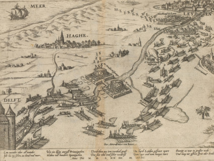Relief of Leiden, 1574, Series 6: Dutch Events, 1571-1576, print, album page, The relief of Leiden