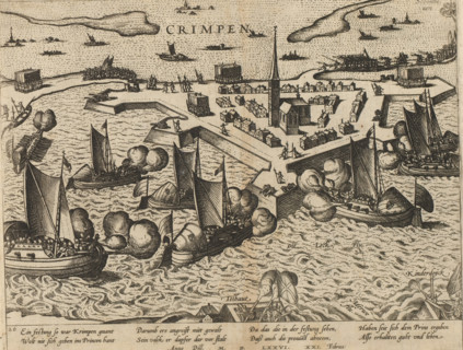 Capture of Krimpen, 1576, Series 6: Dutch Events, 1571-1576, print, album page, Siege of Krimpen