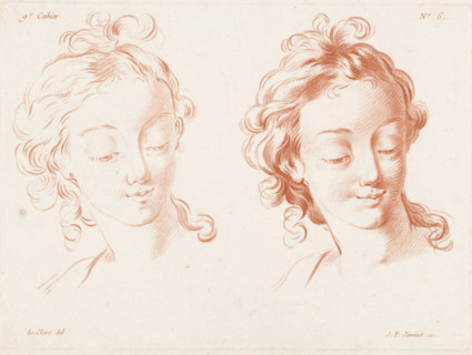 Two women's heads, Compositions with parts of the human body, IXe Cahier de Principes du Dessin
