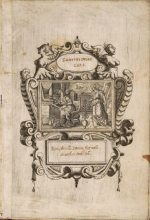 Annunciation, The Life of Christ, print, Series number, 1(56), The Annunciation to Mary. Part of a