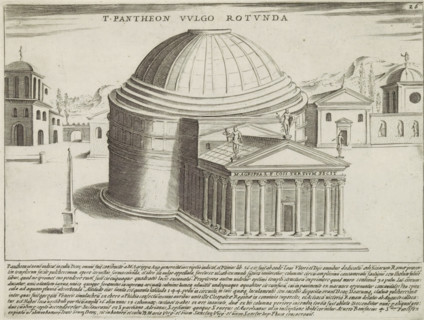 Pantheon in Rome, T. Pantheon vulgo Rotunda, Ancient monuments, Antiquae Urbis Splendor, print,