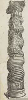 Twisted column from St. Peter's Basilica (Colonna Santa), Speculum Romanae Magnificentiae, print,