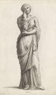 Sculpture of Sabina, Sabina, print, album page, Series number, 1, 12, Classical sculpture of a