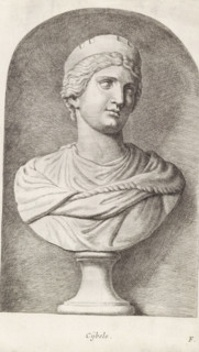 Bust of the goddess Cybele, Cijbele, print, album page, Series number, 6, 12, Classical bust of a