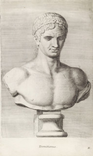 Domitian, Bust of Emperor Domitian, print, album page, Series number, 8, 12, Classical bust of a