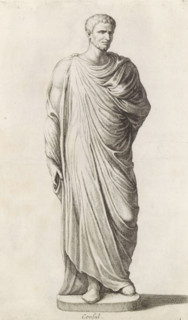 Sculpture of a consul, Consul, print, album page, Series number, 1, 98, Classical sculpture of a
