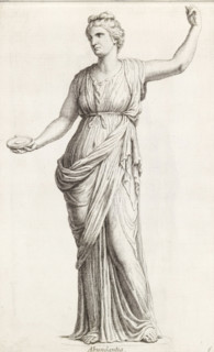 Sculpture of Abundance, Abundantia, print, album page, Series number, 6, 98, Classical sculpture of