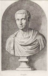 Bust of Julius Caesar, J. Caesar, print, album page, Series number, 20, 98, Classical bust of a man
